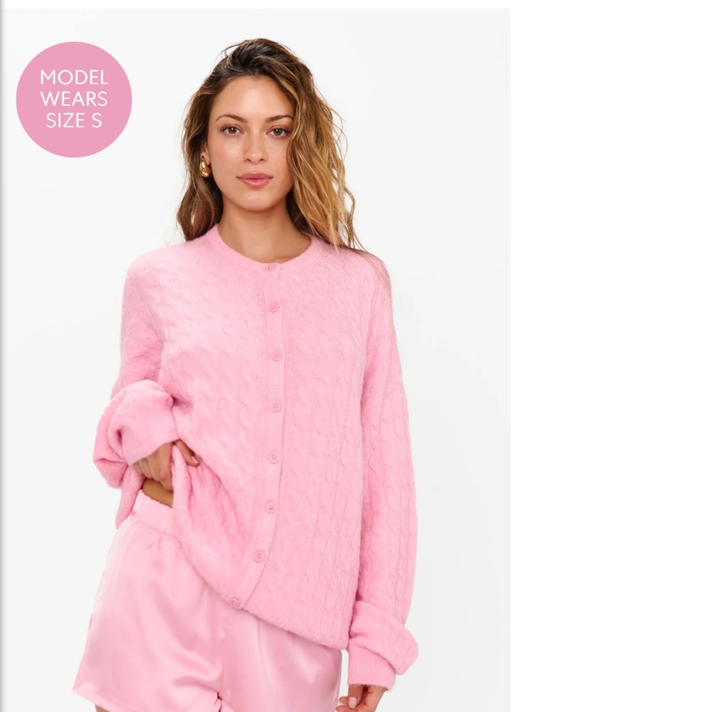 Show Me Your Mumu Feel Good Cardigan Sweater - Pink NWT medium